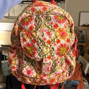 Vera Bradley Pink and Orange Floral Backpack